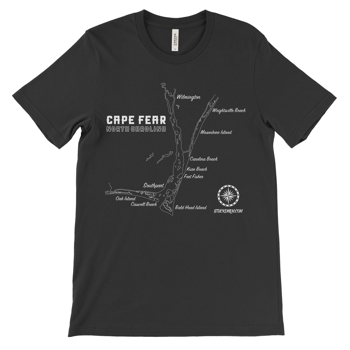Cape Fear Map Dark T-shirt